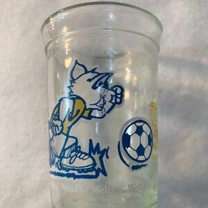Vintage Tom and Jerry Welch's Jelly Jam Jar Soccer Glass 1991 Drinking Glass 4"